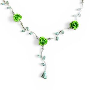 Irish Rose Choker Necklace St. Patrick’s Day Vintage Y2K Floral Vines 14”